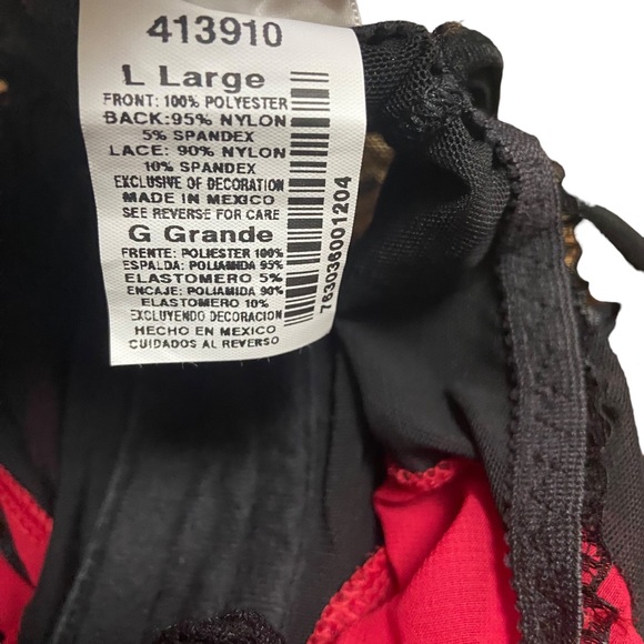 Sexy Vintage 90’s Red & Black Mesh Lace Corset Bustier Garter Straps Lingerie - Picture 13 of 14